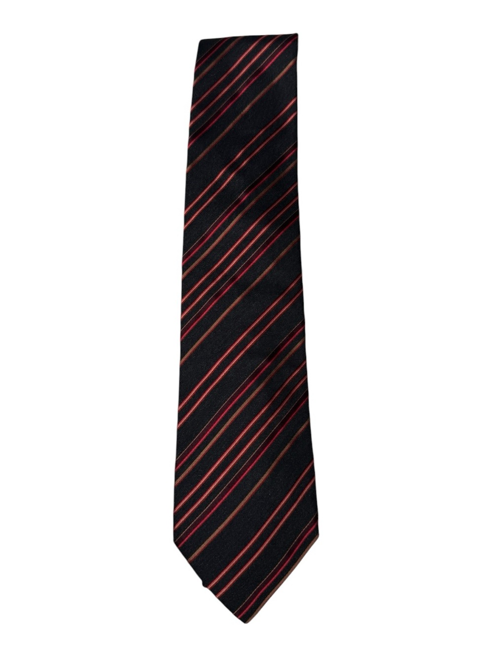 Banana Republic Italy Silk Tie Black Red Stripe Designer